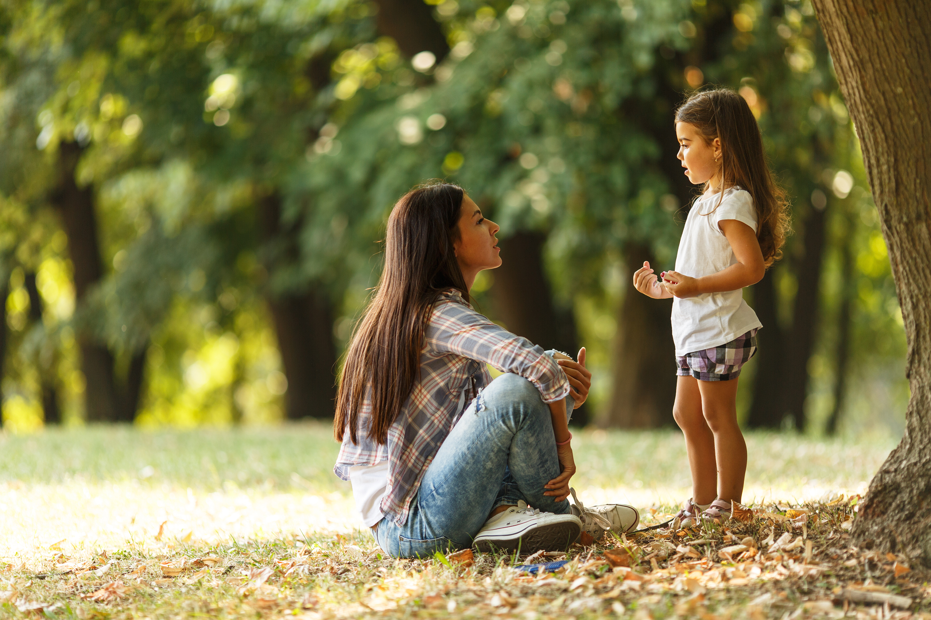 Mother, Daughter Outside